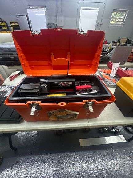 Mechanic's Toolbox and Removable Tray w/ Contents