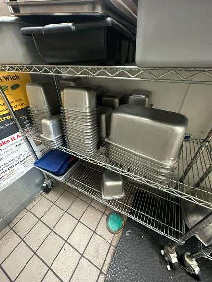 Contents Only -  Metal  Prep Station Containers / Pans / Bowls / Knives / Scoops & More