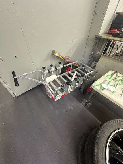 Pull Behind Beach, Fishing Equipment Cart w/ Heavy Duty "Beachcomber" Type Wheels