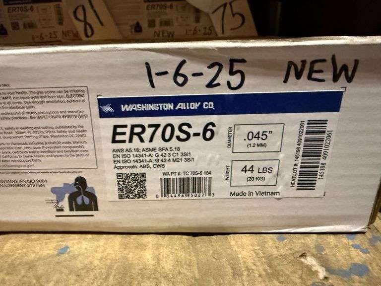 Box of Washington Alloy Co. ER70S-6 .045 Copper Mig Welding Wire