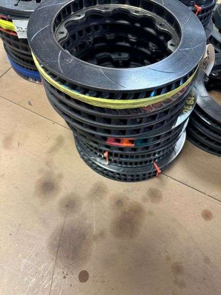 Large Grouping of Used Rotors Some with Brake Hats