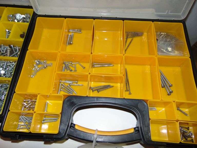 Two Storage Trays of Screws, Sheet Metal Screws