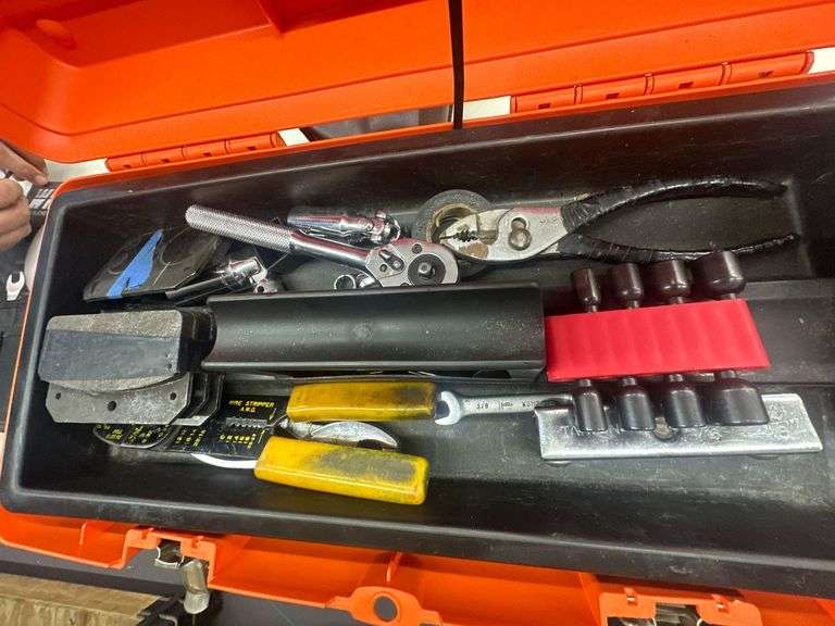 Mechanic's Toolbox and Removable Tray w/ Contents