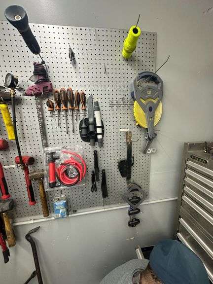 Pegboard Storage Wall w/ Huge Variety of High Quality Mechanic's Hand Tools