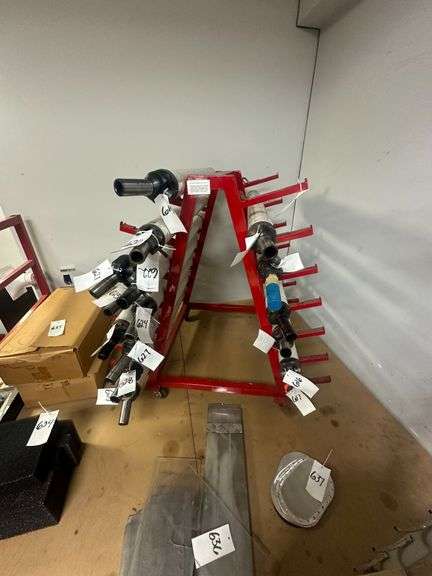 Red Rolling Drive Shaft Rack (holds 28)