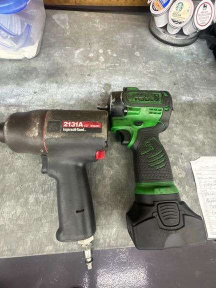 One Ingersoll-Rand Air Powered Impact Wrench & One Matco Brushless Battery Powered 1/2" Impact Wrench