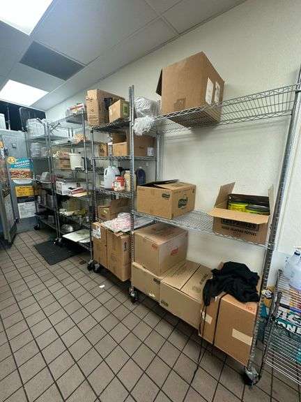 (4x) Metal Wire Racks on Casters | Stainless Steel