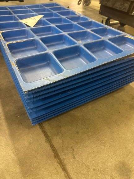 10 Blue Plastic Storage Trays