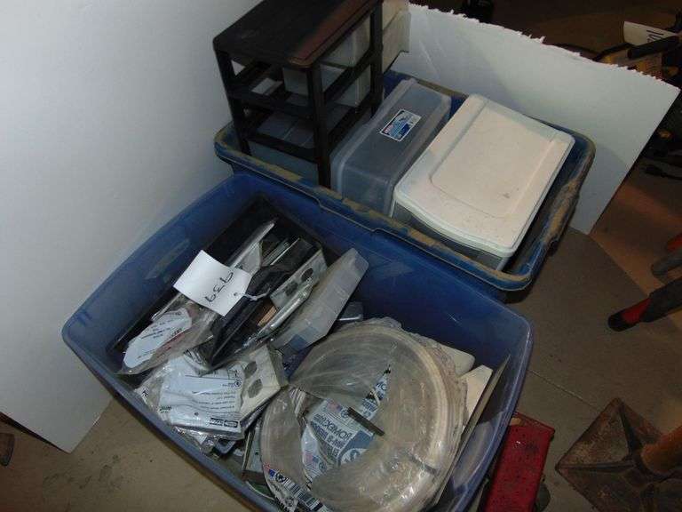 Tote of Misc. Elec. Supplies, Boxes, Covers, Wire