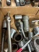 Tray of Assoretd Sockets, Rachets, and Breaker Bar
