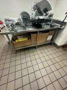 Stainless Steel Prep Table with Can Opener