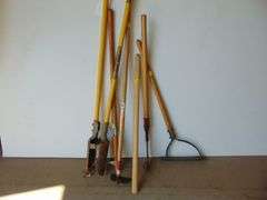 Yard Tools, Post Hole Digger, Bush Ax, Sling Blade, Hoe & Handle