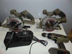 Porter Cable Kit Drill, Two Saw, Charger Battery 19 Volt