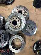 Large Grouping of Used Rotors Some with Brake Hats