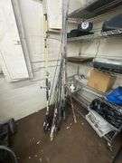 Assorted Fishing Poles w/ Tackle Box