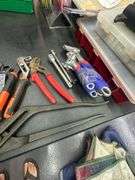 Assorted Wrenches, Adjustables, Ratcheting Sockets & Channel Locks
