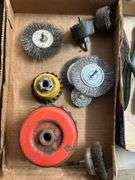 Tray of Wire Brushes and Hole Saws