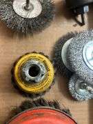 Tray of Wire Brushes and Hole Saws