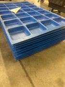 10 Blue Plastic Storage Trays
