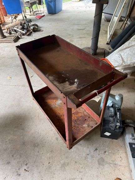 Metal Shop Cart on Casters