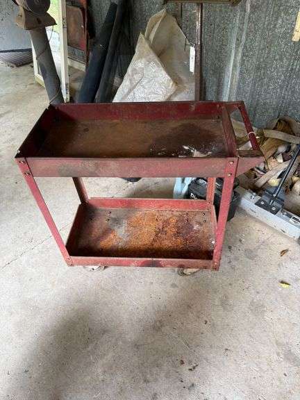 Metal Shop Cart on Casters