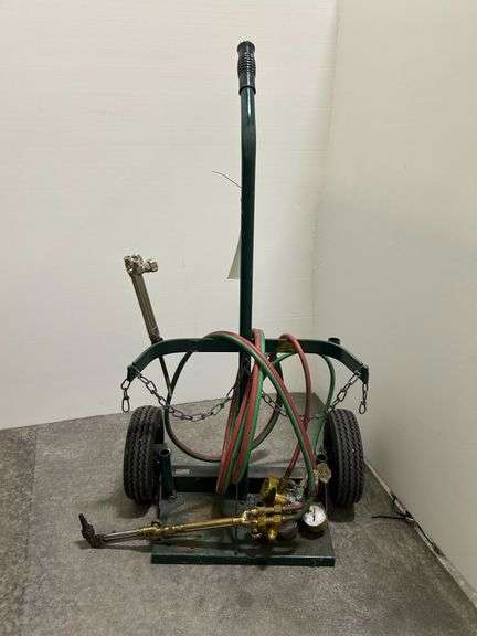 Acetylene Torch Cart with Hose, Gauge, & 2 Torches