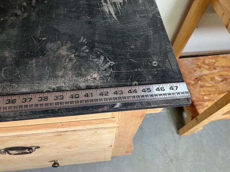 Metal Top Layout Table with Contents