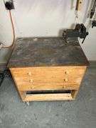Work Table with Metal Top and Vice