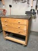 Work Table with Metal Top and Vice