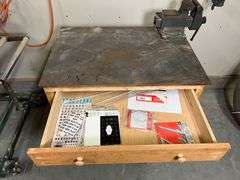 Work Table with Metal Top and Vice
