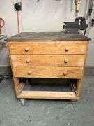 Work Table with Metal Top and Vice