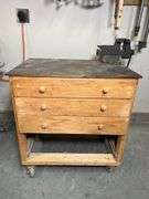 Work Table with Metal Top and Vice