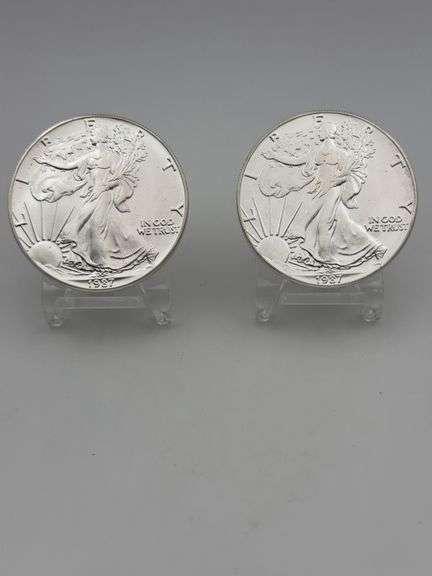 Two 1987 One Ounce Fine Silver Coins image