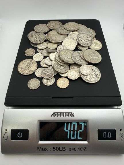 OVER 1 TROY POUND of Mixed 90% Silver Coins - Half Dollars, Quarters, Dimes image