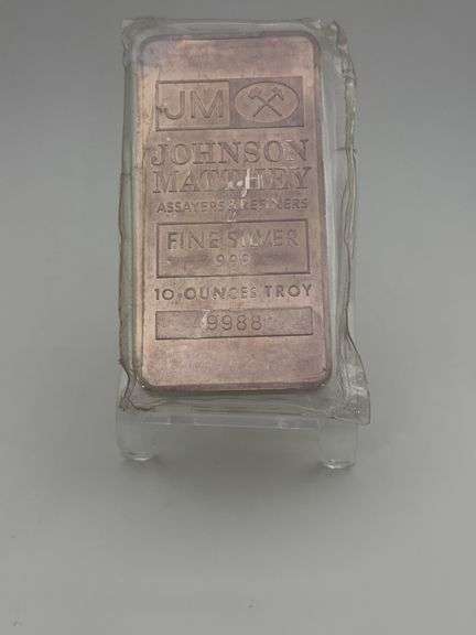 Johnson Matthey 10 oz .999 Fine Silver Bar image