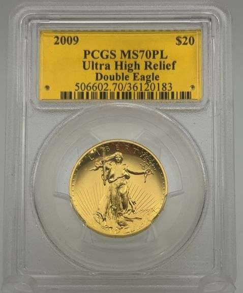 2009 $20 PCGS MS70PL Ultra High Relief Double Eagle Gold Coin 1 OZ .9999 image
