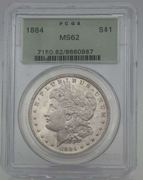 1884 Morgan Silver Dollar PCGS MS62 image