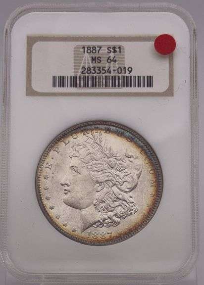 Beautifully TONED 1887 Morgan Silver Dollar, NGC MS64 Beautifully TONED image
