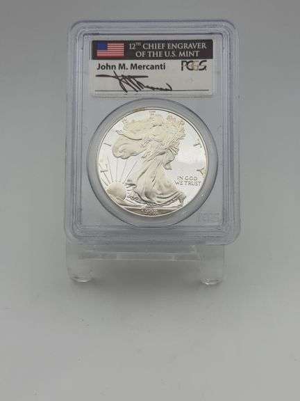 1998-P PCGS PR69DCAM Silver Eagle Dollar - John M. Mercanti image