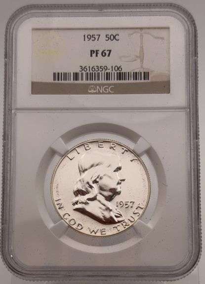 1957 Franklin Half Dollar NGC PF67 image