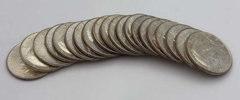 Roll of 1964 Kennedy Half Dollars BU (20 Coins) image