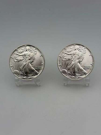 Pair of 1987 Silver Eagle One Dollar Coins image