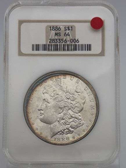 1886 Morgan Silver Dollar MS64 NGC TONED image