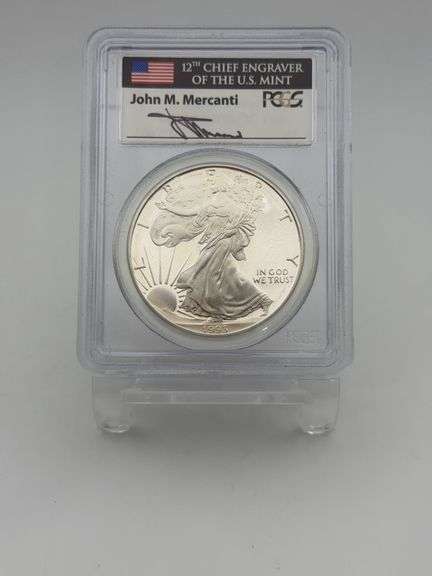 1993-P American Eagle PCGS PR69DCAM Signed John M. Mercanti image
