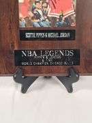Autographed Plaque of  Michael Jordan & Scottie Pippen w/COCA