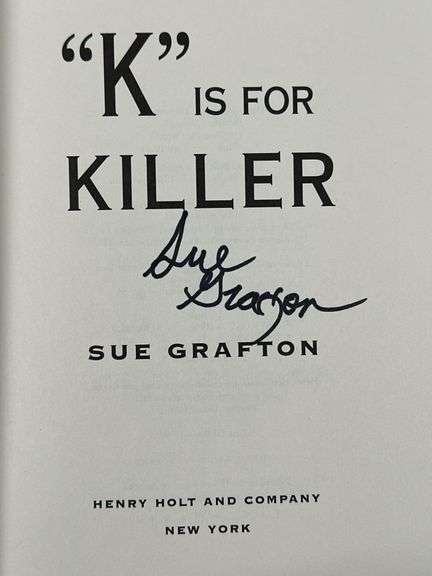 Autographed, First Edition Book “K is for Killer” By Sue Grafton