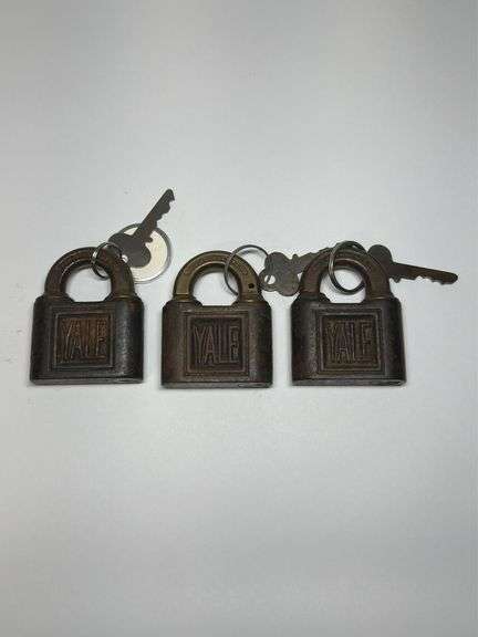 Three Yale Padlocks with Keys image