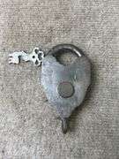 Ornate Metal Padlock with Key