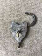 Ornate Metal Padlock with Key