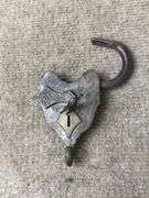 Ornate Metal Padlock with Key
